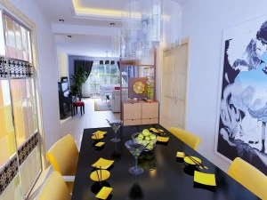 a luxuosa sala de estar moderna é 1802 Modelo 3D