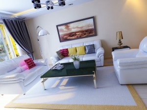 the luxurious modern living room is 1802 Model 3D