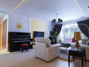 the luxurious modern living room is 1802 Model 3D