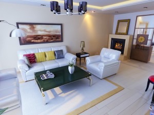 the luxurious modern living room is 1802 Model 3D
