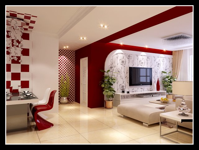 deluxe modern living room 1804 3D 模型 .c4d .max .obj .3ds .fbx .stl .blend 