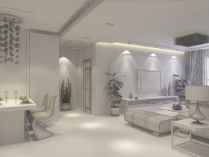 deluxe modern living room 1804 3D 模型