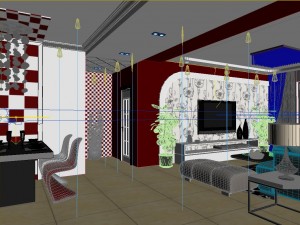 deluxe modern living room 1804 3D 模型