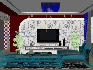 deluxe modern living room 1804 3D 模型