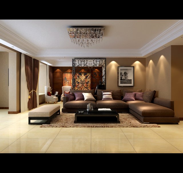 deluxe modern living room 1805 Model 3D .c4d .max .obj .3ds .fbx .stl .blend 