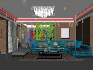 deluxe modern living room 1805 Model 3D