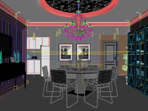deluxe modern living room 1805 Model 3D