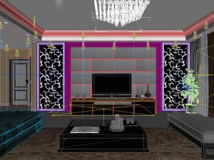 deluxe modern living room 1805 Model 3D