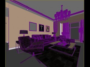 deluxe modern living room 1806 Model 3D