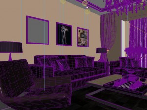 deluxe modern living room 1806 Model 3D