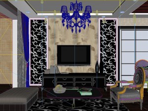 deluxe modern living room 1807 Modello 3D