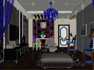 deluxe modern living room 1807 Modello 3D