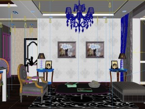 deluxe modern living room 1807 Modello 3D