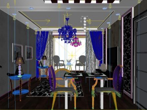 deluxe modern living room 1807 Modello 3D