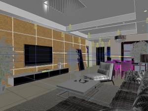deluxe modern living room 1808 Modello 3D