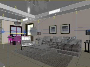 deluxe modern living room 1808 3D Model