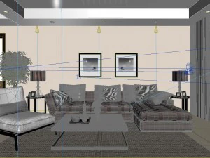 deluxe modern living room 1808 3D Model