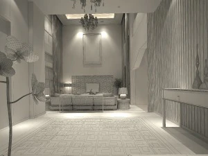 deluxe modern living room 1809 3D Model