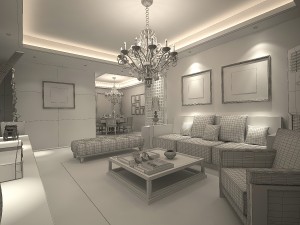 deluxe modern living room 1810 Modello 3D