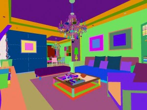 deluxe modern living room 1810 3D Model