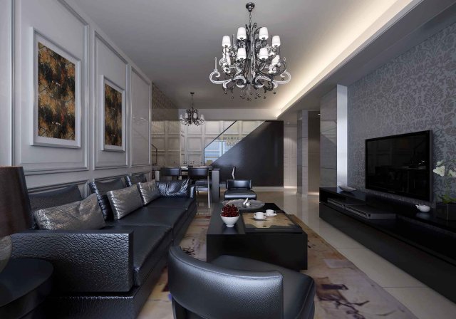 deluxe modern living room 1811 Modelo 3D .c4d .max .obj .3ds .fbx .stl .blend 