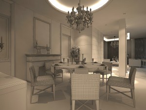 the luxurious modern living room 1812 Model 3D