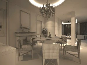 the luxurious modern living room 1812 3D Model