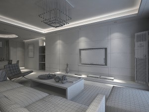 deluxe modern living room 1813 3D Model