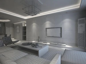deluxe modern living room 1813 3D Model