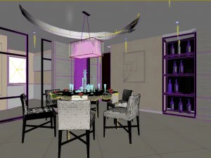 deluxe modern living room 1813 3D Model