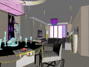 deluxe modern living room 1813 3D Model