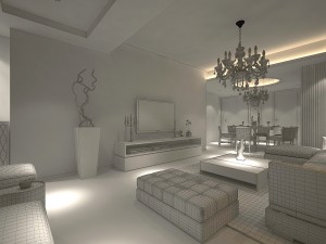deluxe modern living room 1814 3D Model