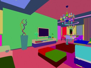 deluxe modern living room 1814 3D Model