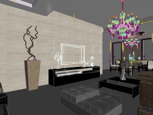 deluxe modern living room 1814 3D Model