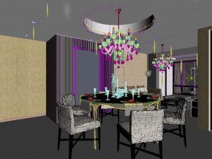 deluxe modern living room 1814 3D Model