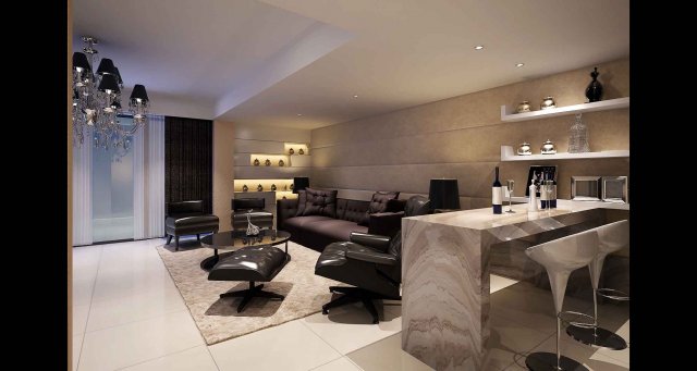 deluxe modern living room 1815 3Dモデル .c4d .max .obj .3ds .fbx .stl .blend 