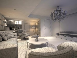 deluxe modern living room 1815 3Dモデル