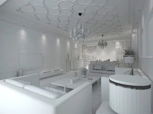 deluxe modern living room 1816 3D Model