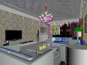 deluxe modern living room 1816 3D Model