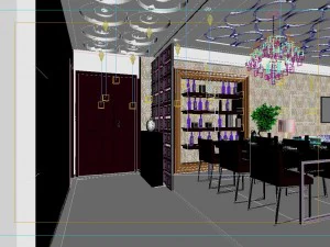 deluxe modern living room 1816 3D Model
