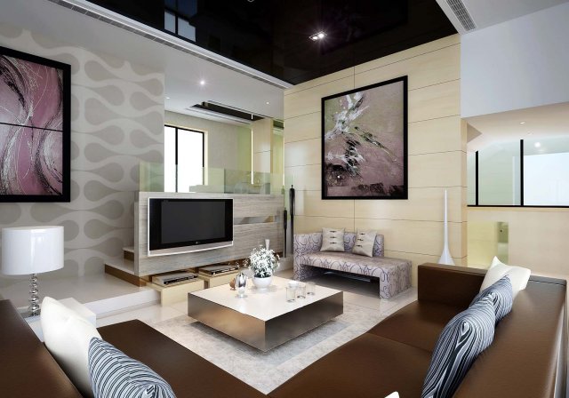 deluxe modern living room 1817 3D Model .c4d .max .obj .3ds .fbx .stl .blend 