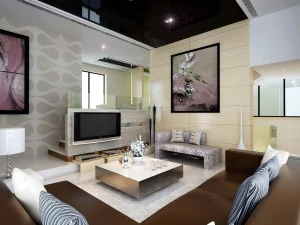 デラックスモダンリビングルーム1817 3Dモデル