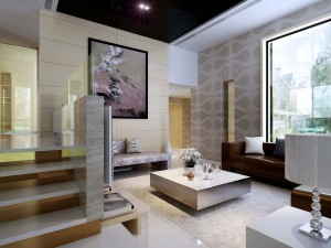deluxe modern living room 1817 3D Model