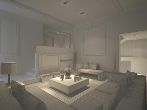 deluxe modern living room 1817 3D Model