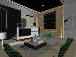 deluxe modern living room 1817 3D Model