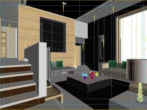 deluxe modern living room 1817 3D Model