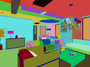 deluxe modern living room 1818 3D Model