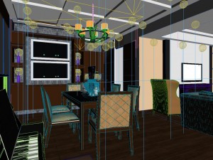 the luxurious modern living room is 1820 3D 模型
