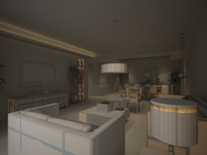 deluxe modern living room 1821 Modello 3D