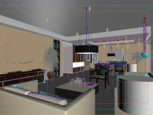 deluxe modern living room 1821 Modello 3D